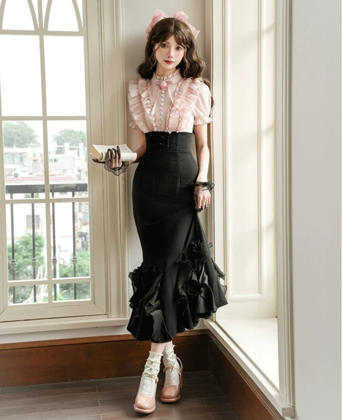 Miss Laura ドッキングワンピース・ロング丈