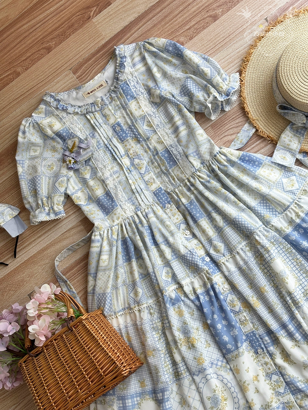 【予約販売】Pathwork Garden カントリー風長袖ワンピース
