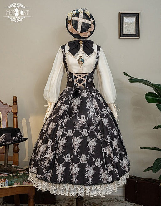 【予約販売】Antique Flower Wall ジャンパースカート