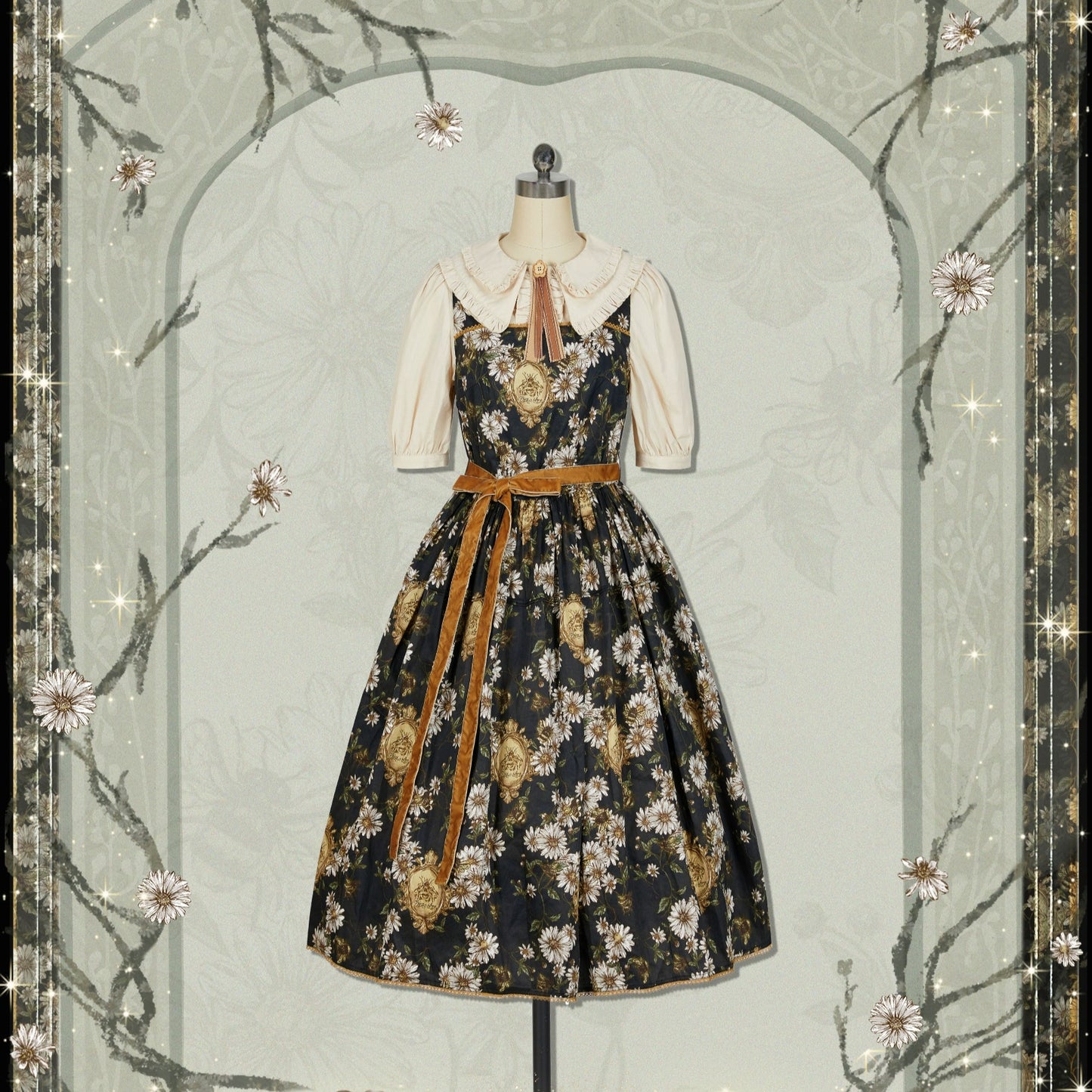 【受注予約10/8まで】Wild Daisies in the Garden ジャンパースカート