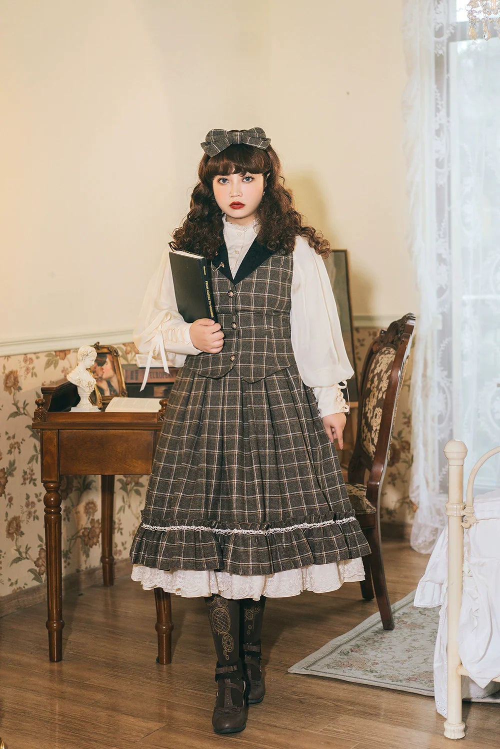 [Pre-order] British Classical Lolita Warm Check Vest