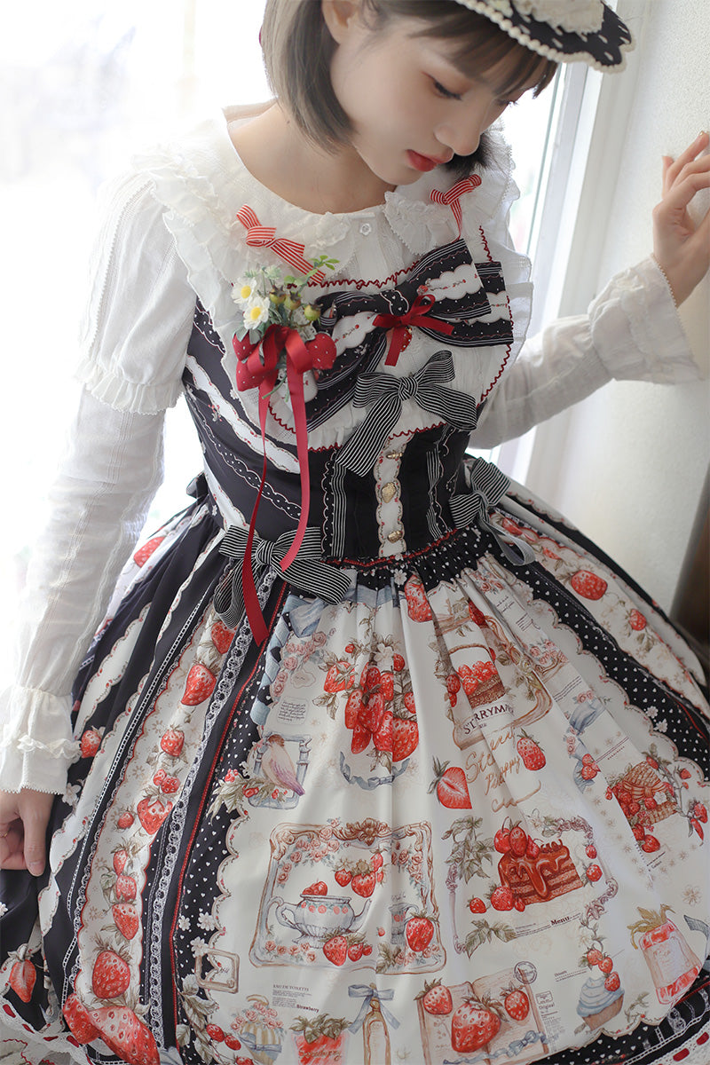 [Pre-orders available until 2/26] Strawberry Manor Print Jumper Skirt