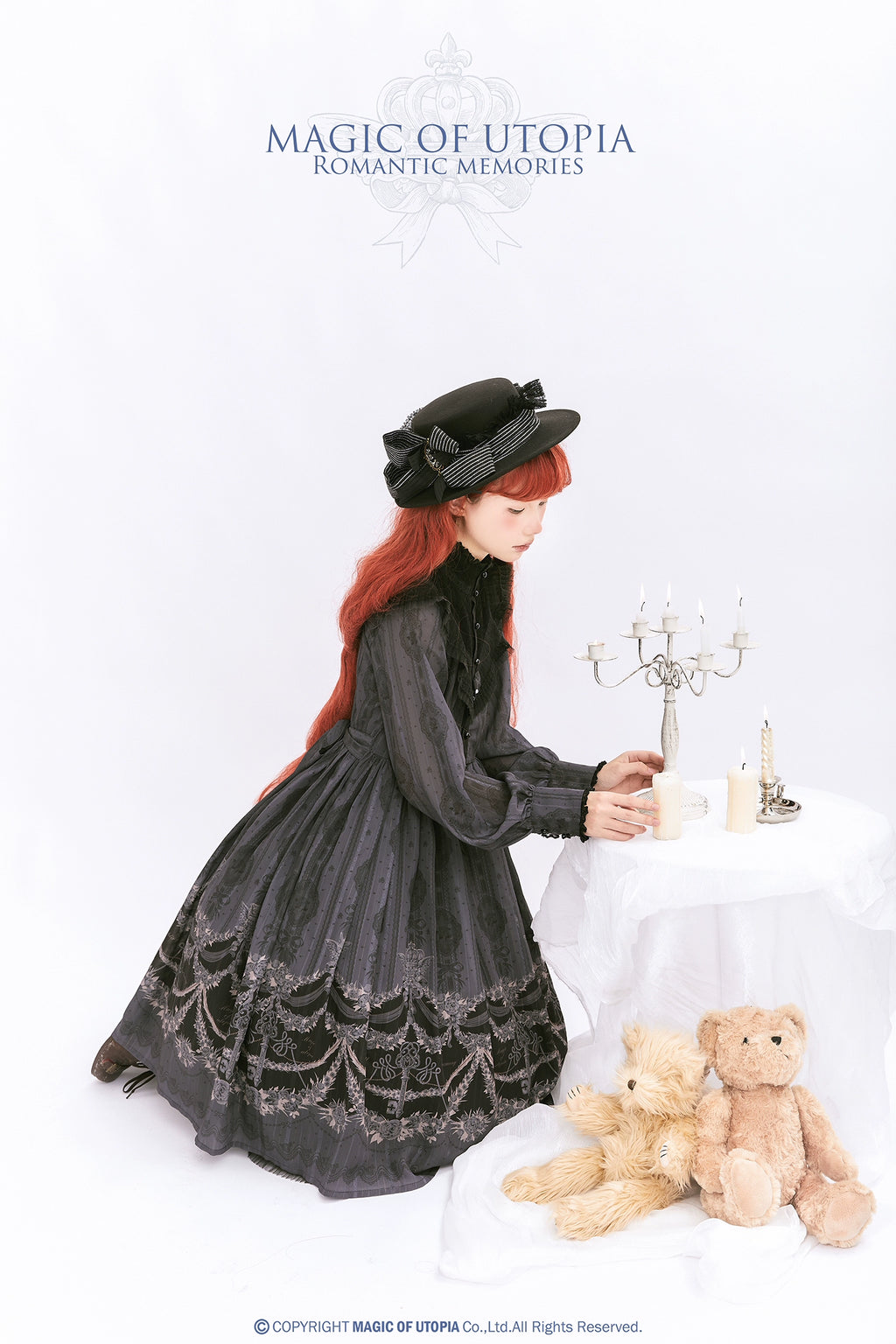 Romantic Memories スタンドカラーワンピース