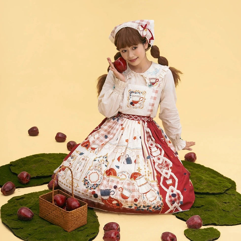 【予約販売】Picnic Tea Party 2wayサロペットスカート