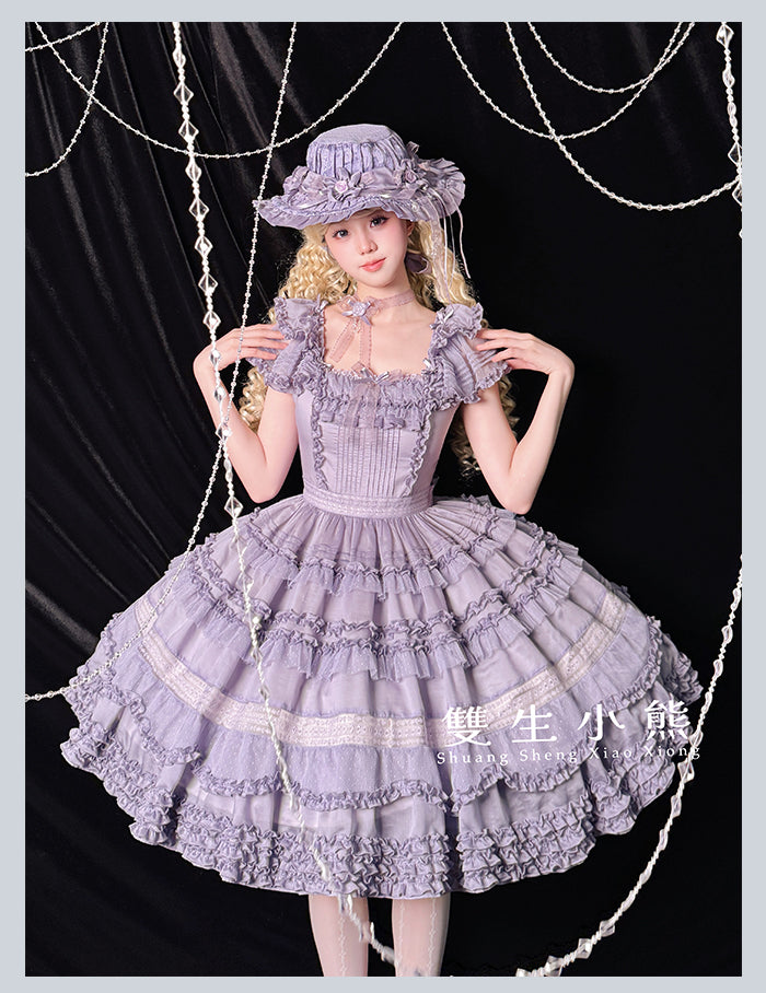 【受注予約4/28まで】Camellia Dream スクエアネックワンピース・ショート丈