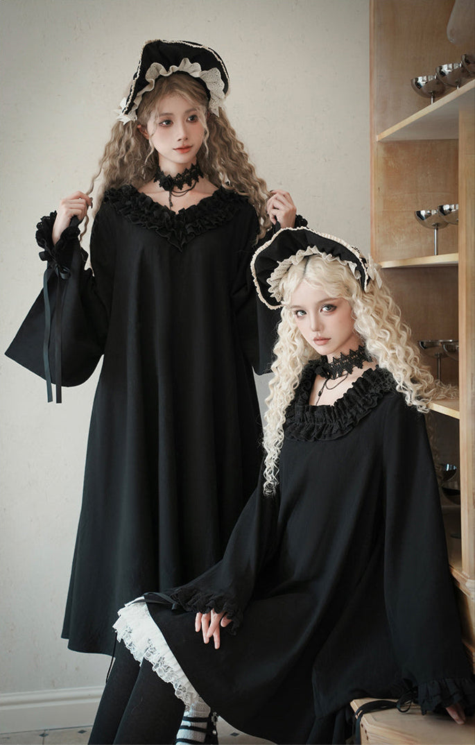 十六夜 和風メイドワンピースセット ロング丈