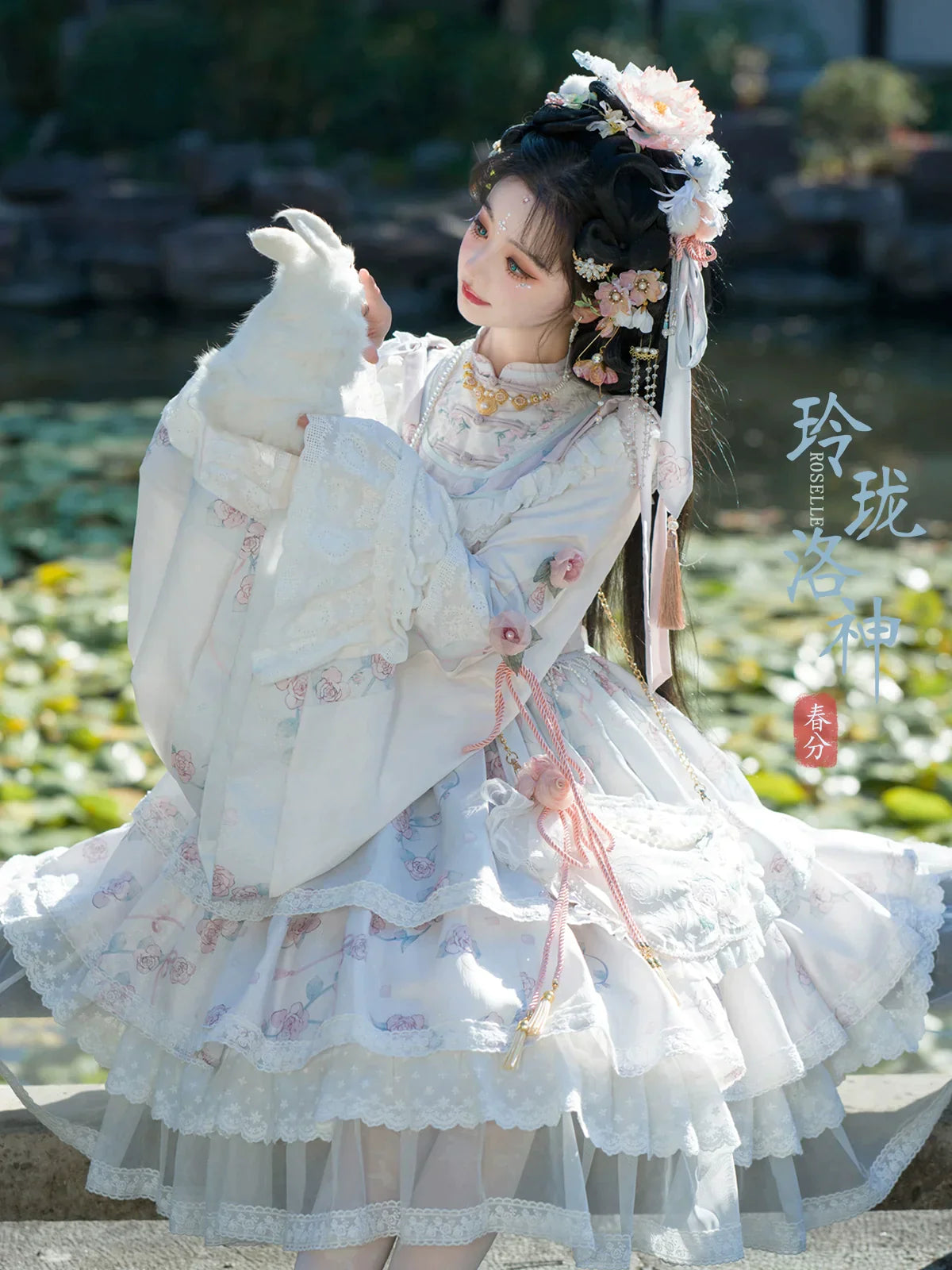 【予約販売】洛神花-春分-長袖マオカラーワンピース