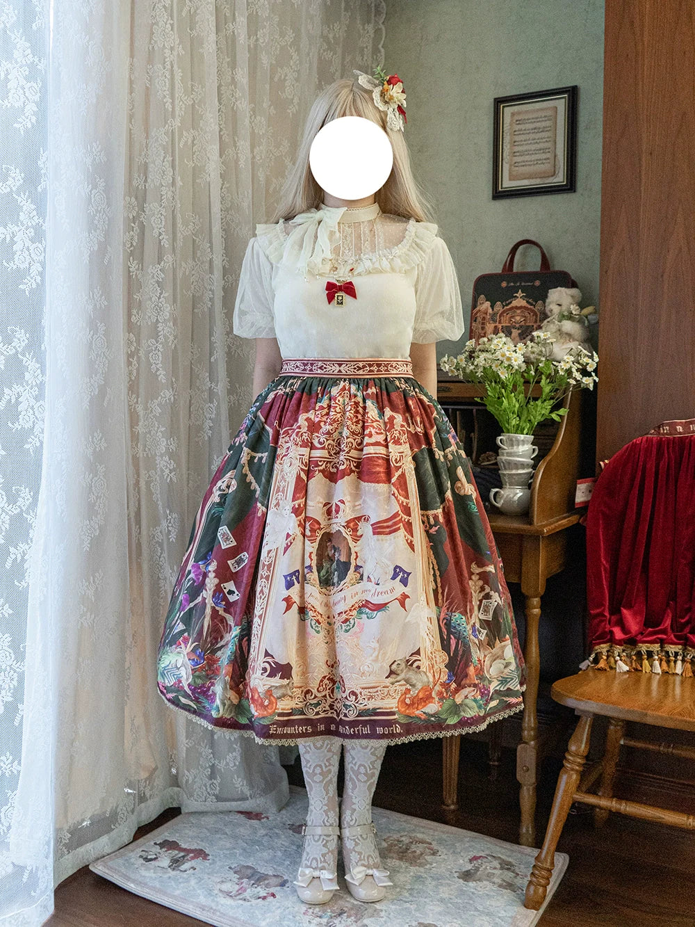 [Pre-order] Wanhua Mirror Western Aristocrat-style Skirt, Lace Type