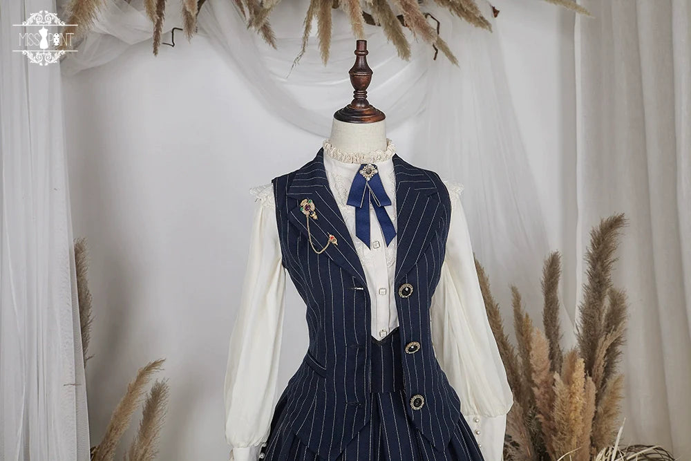 [Pre-order] British Classical Lolita Vertical Striped Vest