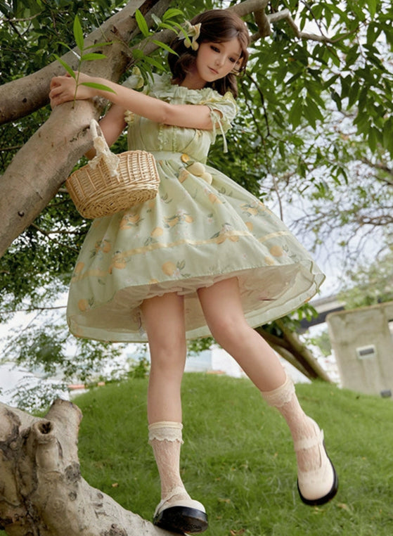 【受注予約7/16まで】Limone Town カントリー風半袖ブラウス