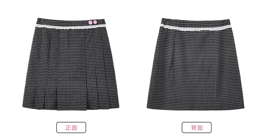 サンリオ キティ ネクタイ付 セーラーカラー半袖シャツとスカートのセットアップ