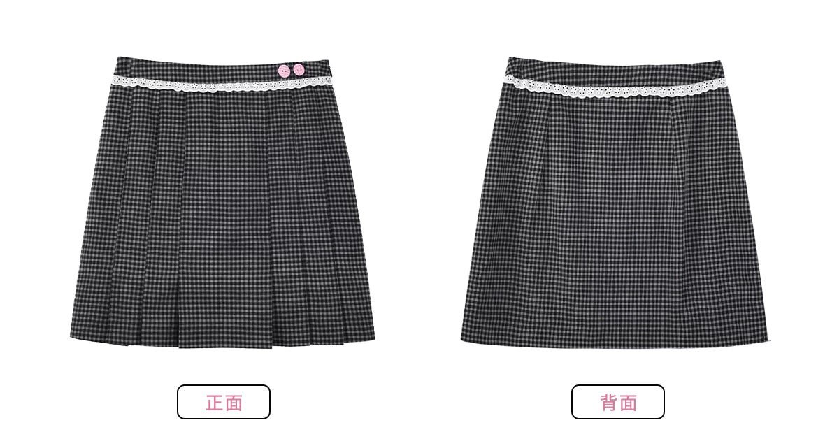 サンリオ キティ ネクタイ付 セーラーカラー半袖シャツとスカートのセットアップ