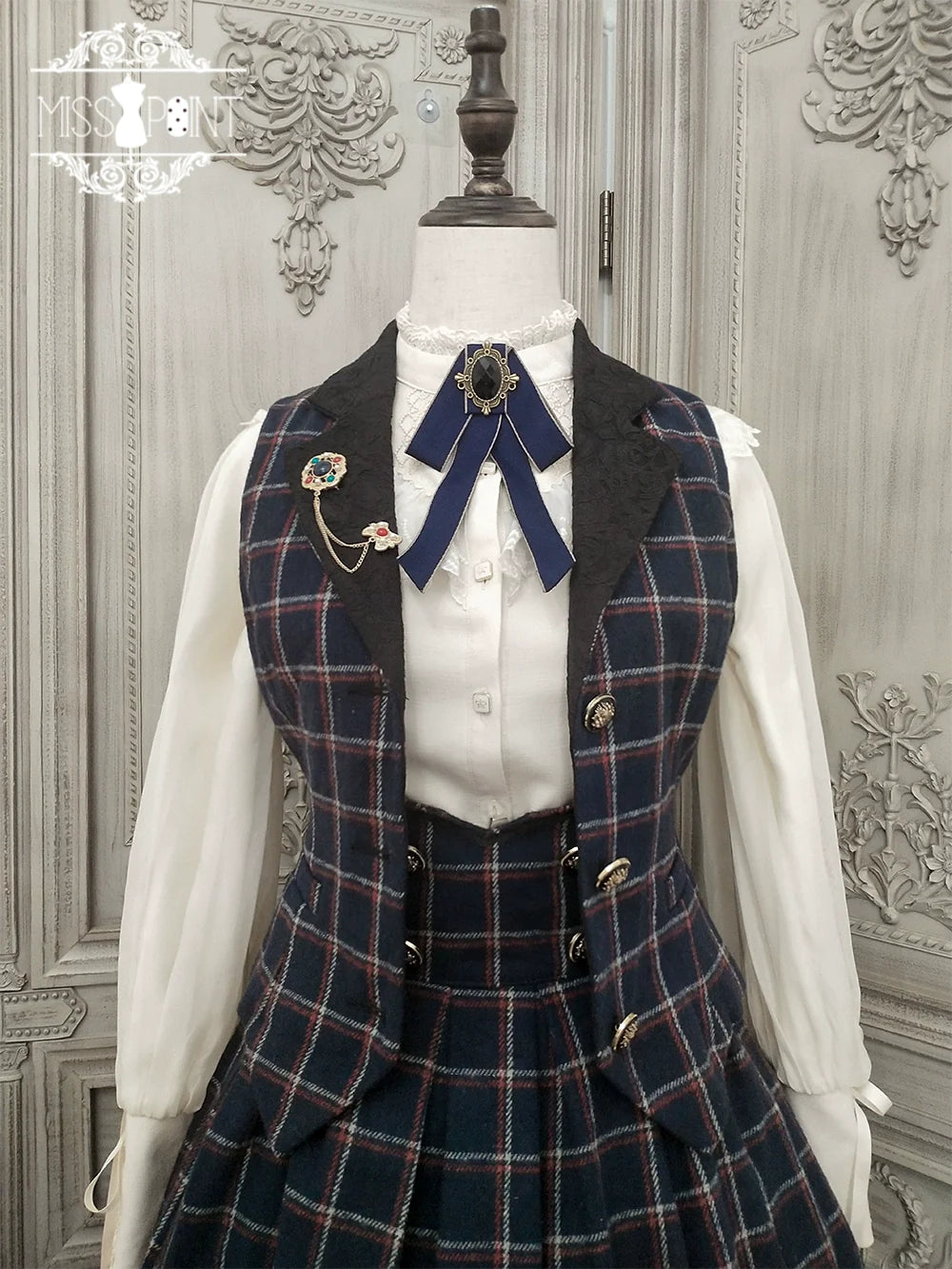 [Pre-order] British Classical Lolita Warm Check Vest