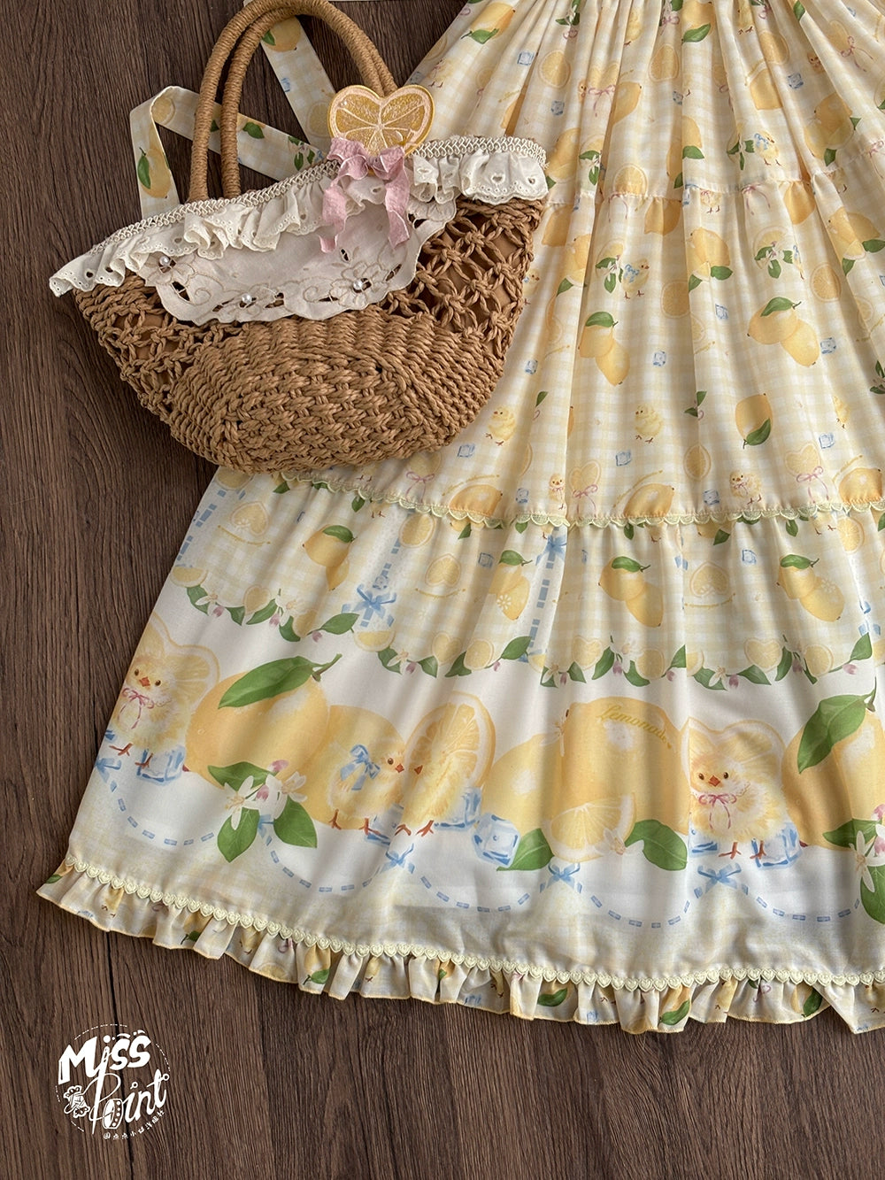 【受注予約5/14まで】Lemon Sweetie プリントジャンパースカート・ロング丈