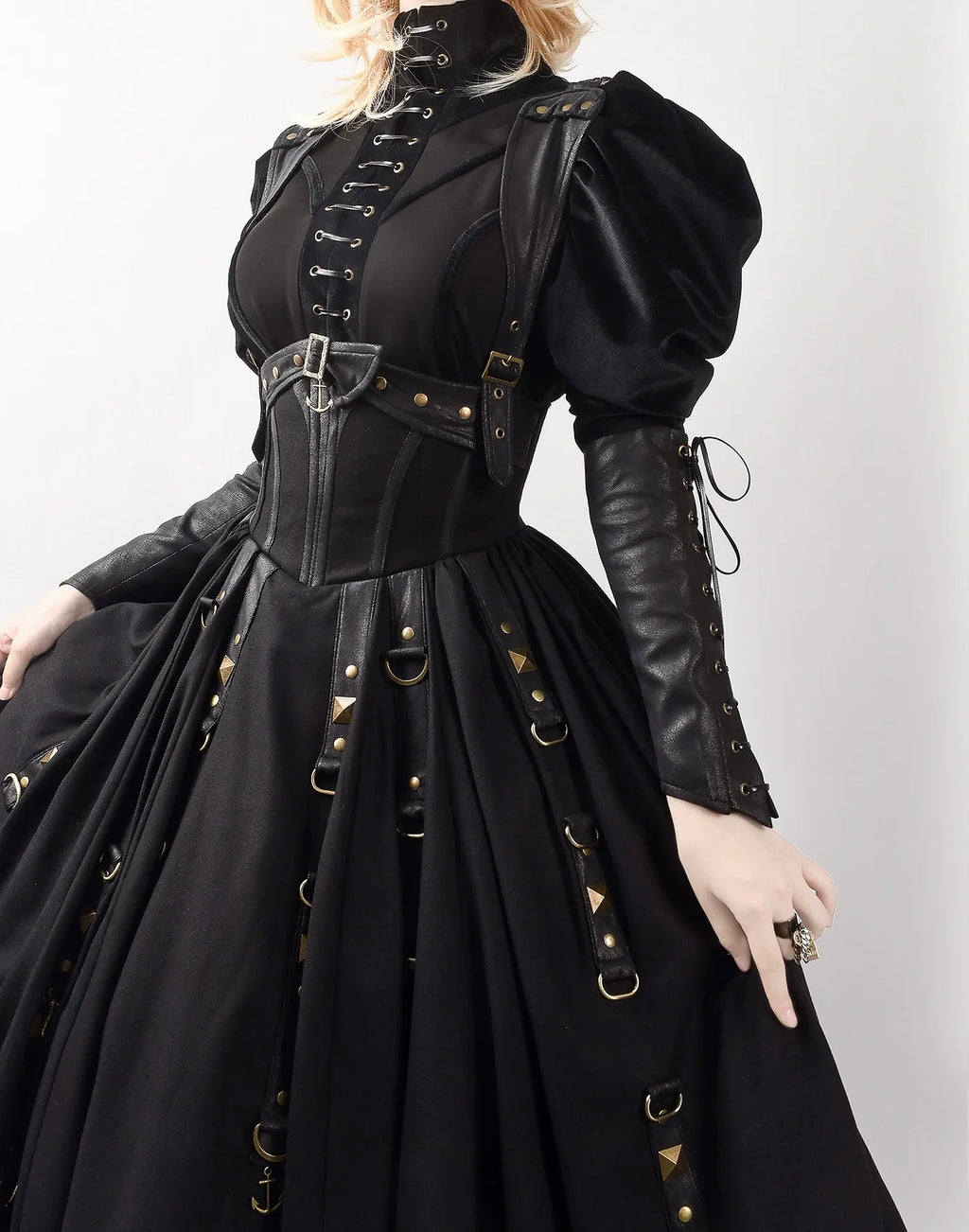 [Pre-order] Ghost Ship Faux Leather Top and Jumper Skirt