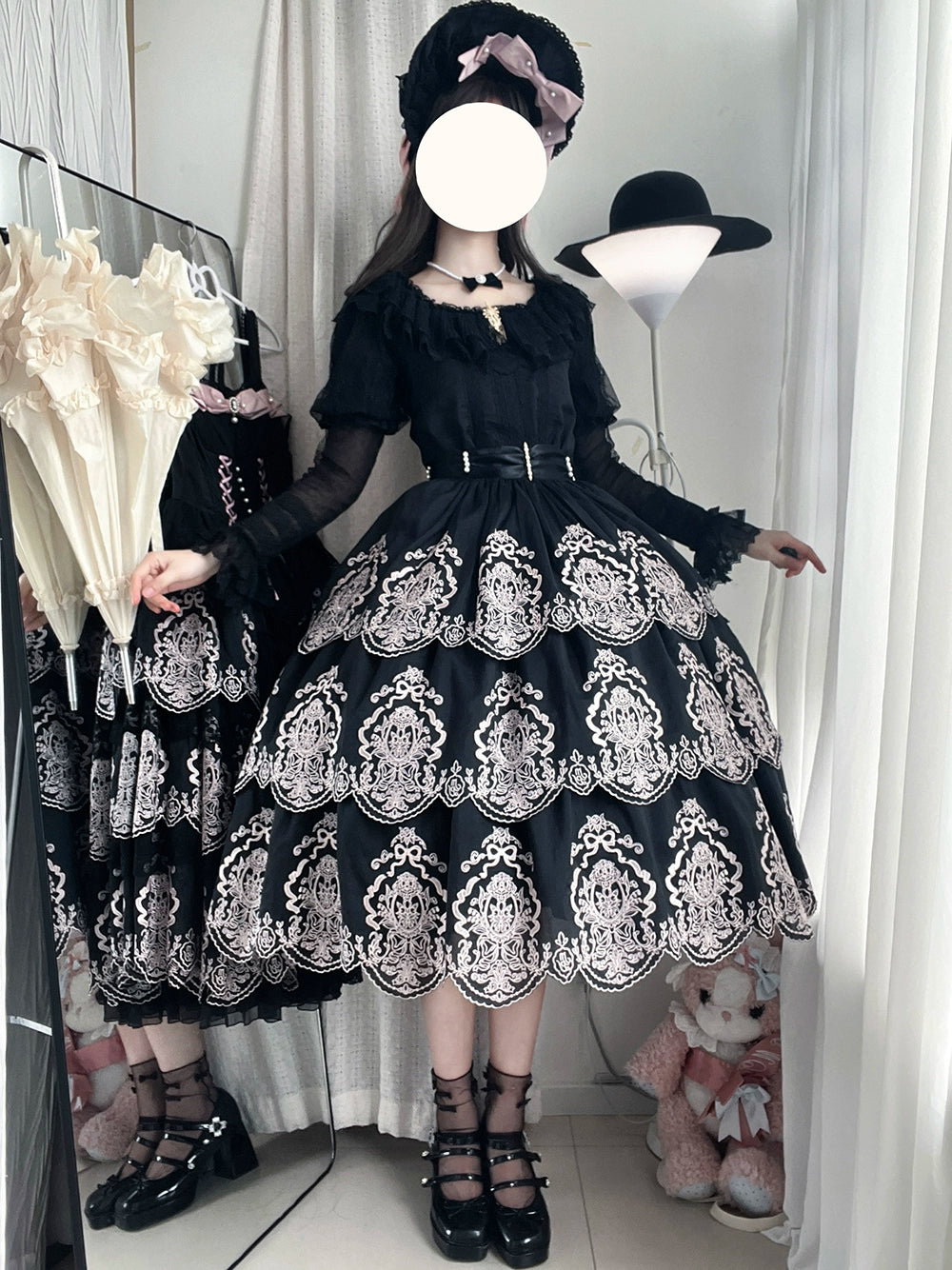 【受注予約9/25まで】Noble Garden 付け袖付きレースブラウス