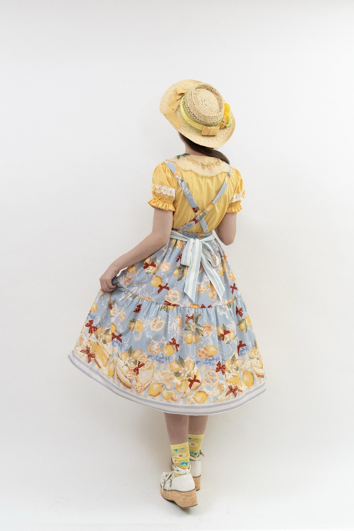 【受注予約6/26まで】Lemon Biscuit サスペンダースカート