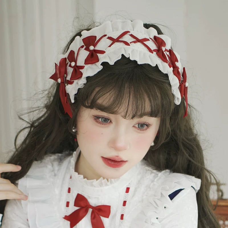 ribbon headdress with pearls
