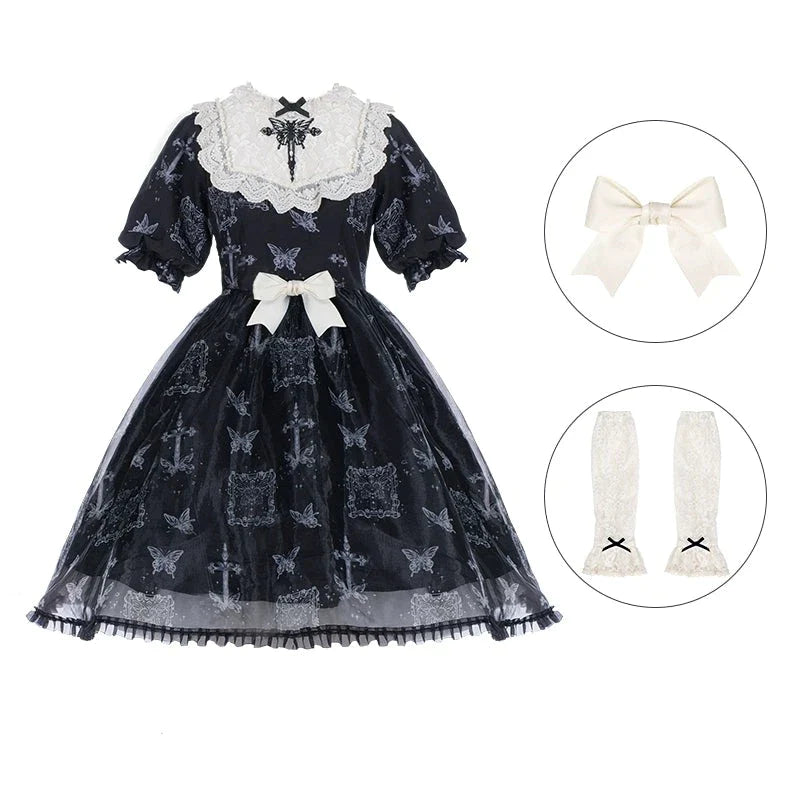 [Pre-order] Black butterfly 2way dress