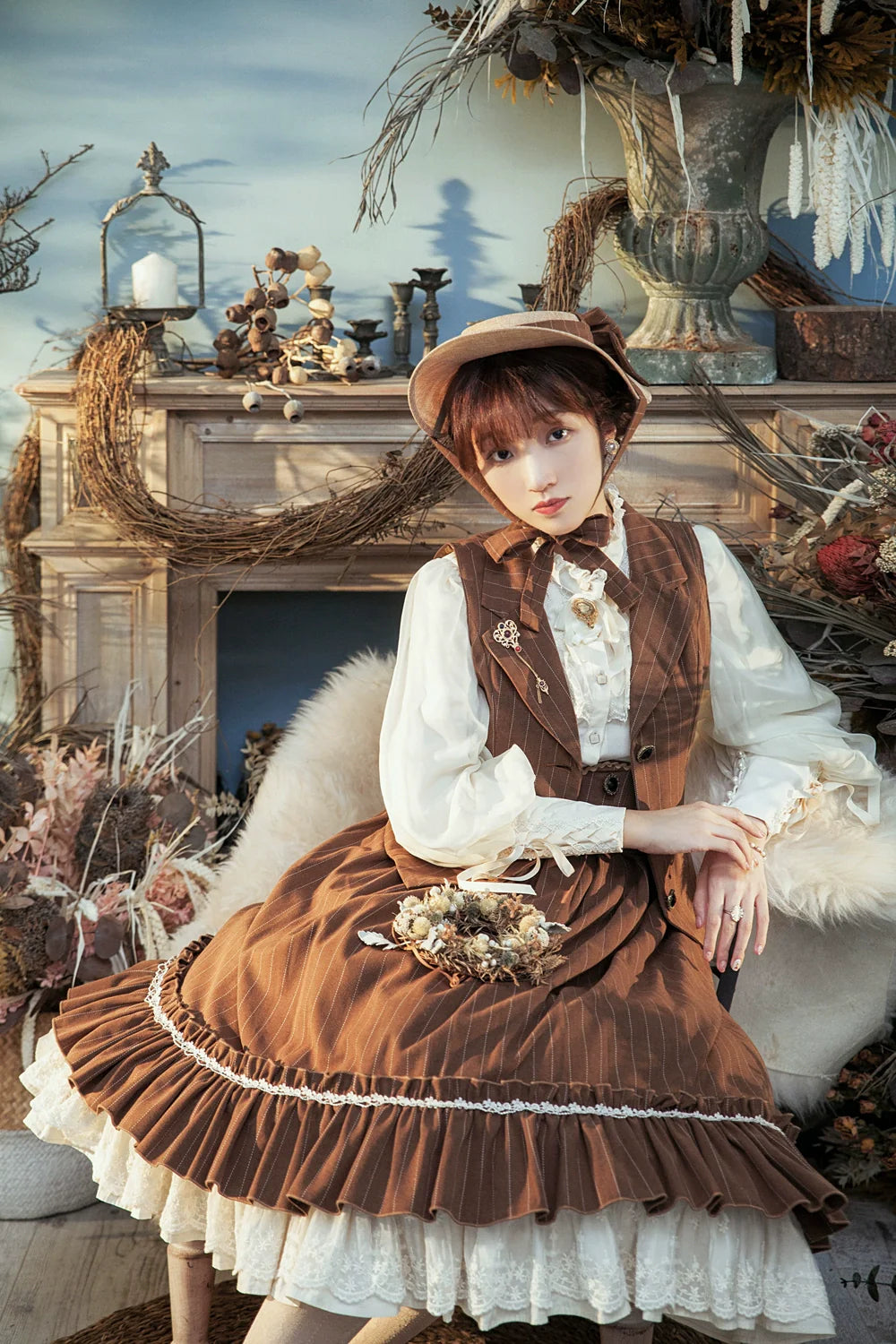 [Pre-order] British Classical Lolita Vertical Striped Vest