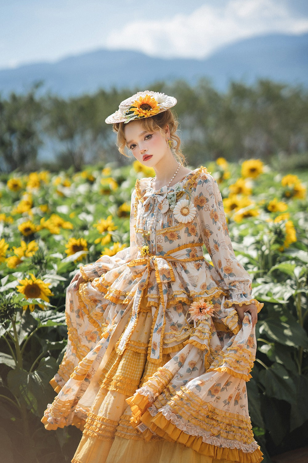 [Pre-order] Gardening Sunflower Luxury Dress