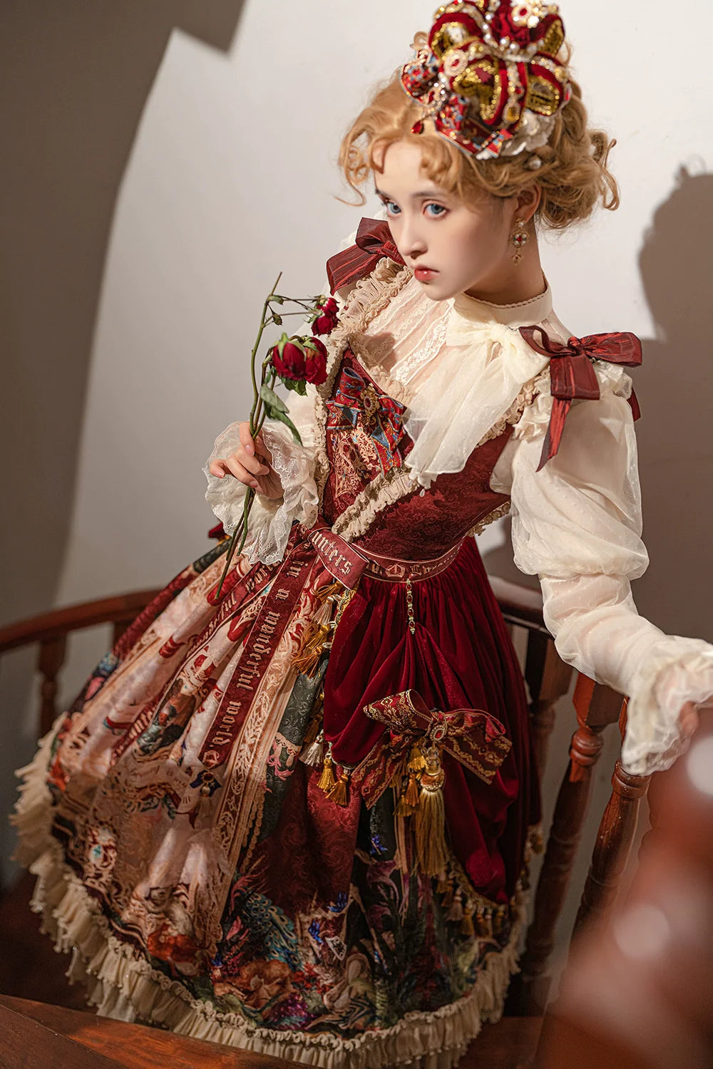 [Pre-order] Wanhua Mirror Western Aristocrat Style Jumper Skirt