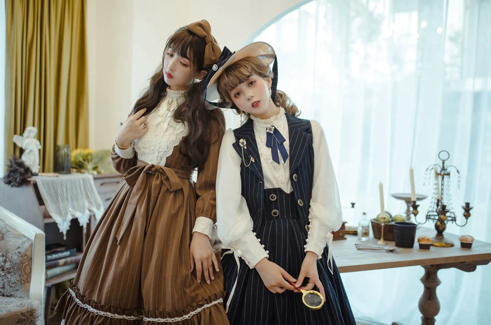 [Pre-order] British Classical Lolita Vertical Striped Vest