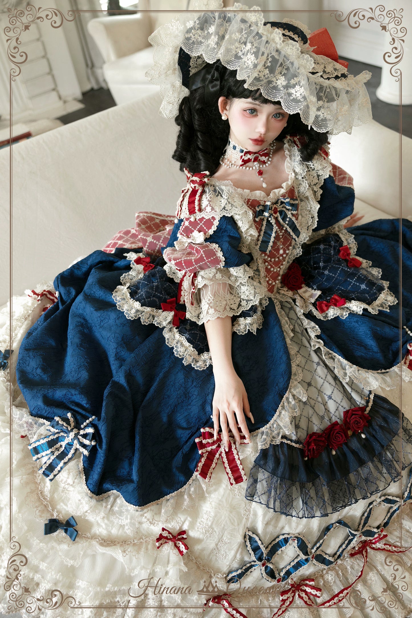 【受注予約6/26まで】Mirror Snow White プリンセスロングドレス・ネイビー