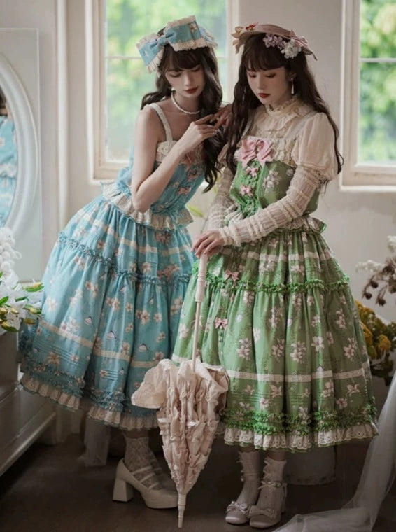 Lily and Wind Classical Print Skirt and Top