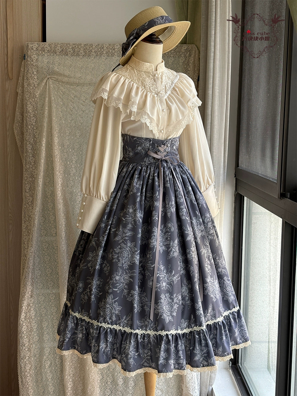 【予約販売】Sketch Wild Rose ハイウエストスカート プリントタイプ