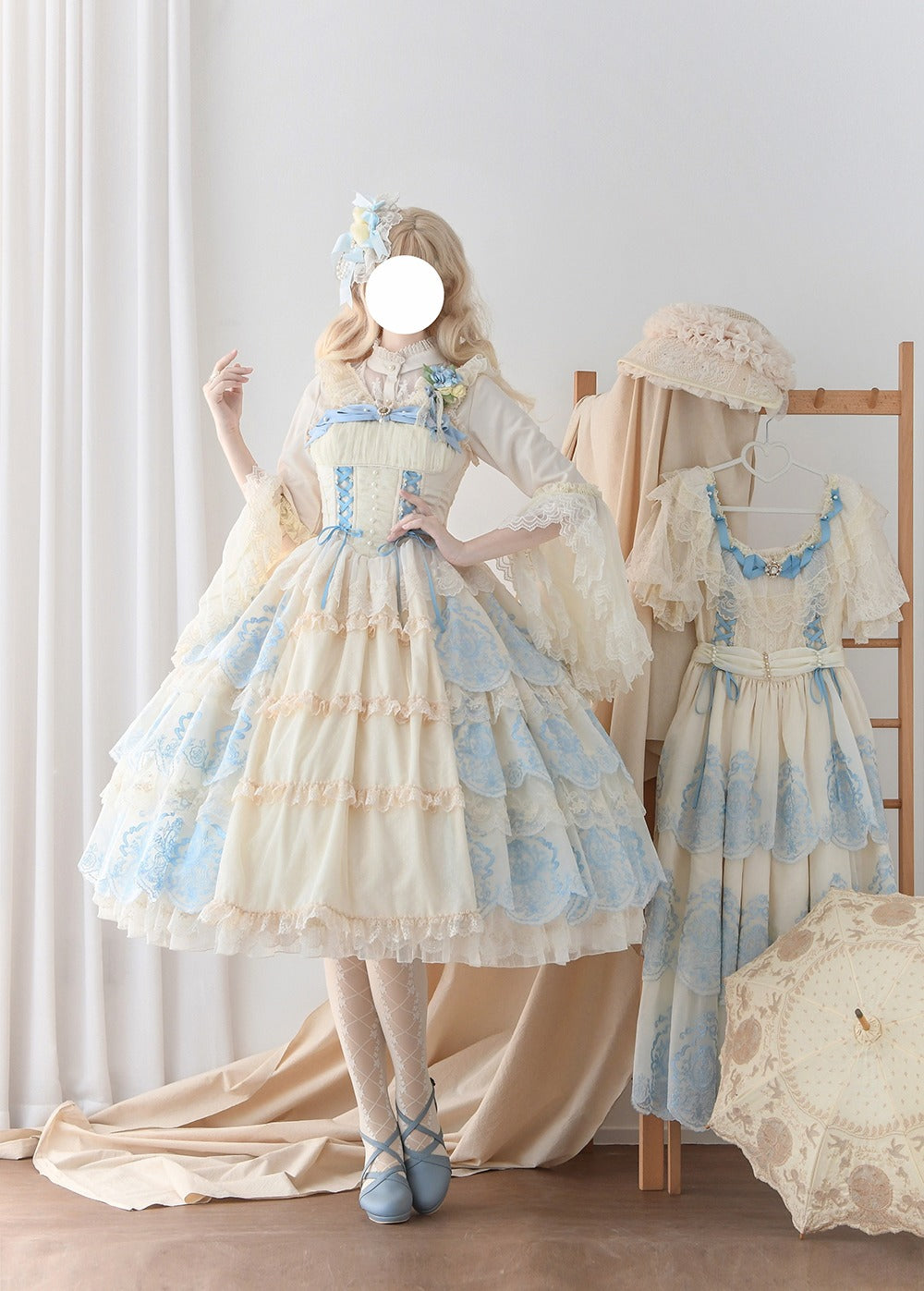 【受注予約9/25まで】Noble Garden 刺繍ジャンパースカート