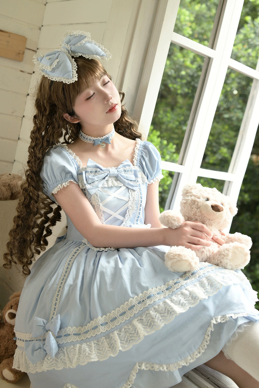 【受注予約6/12まで】Antique Petal Rabbit リボンワンピース