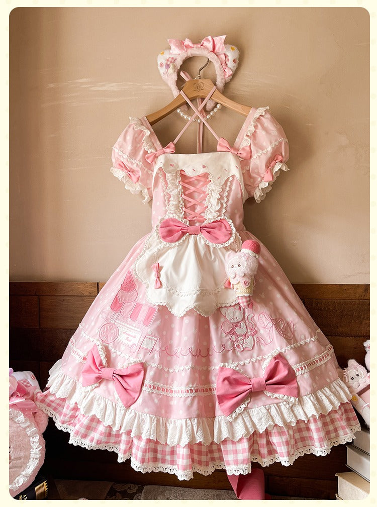 【受注予約9/8まで】Summer Ice Cool リボンの水玉ワンピース