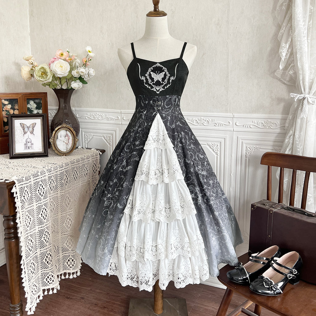 Black Witch Elegant Gothic Lolita Jumper Skirt