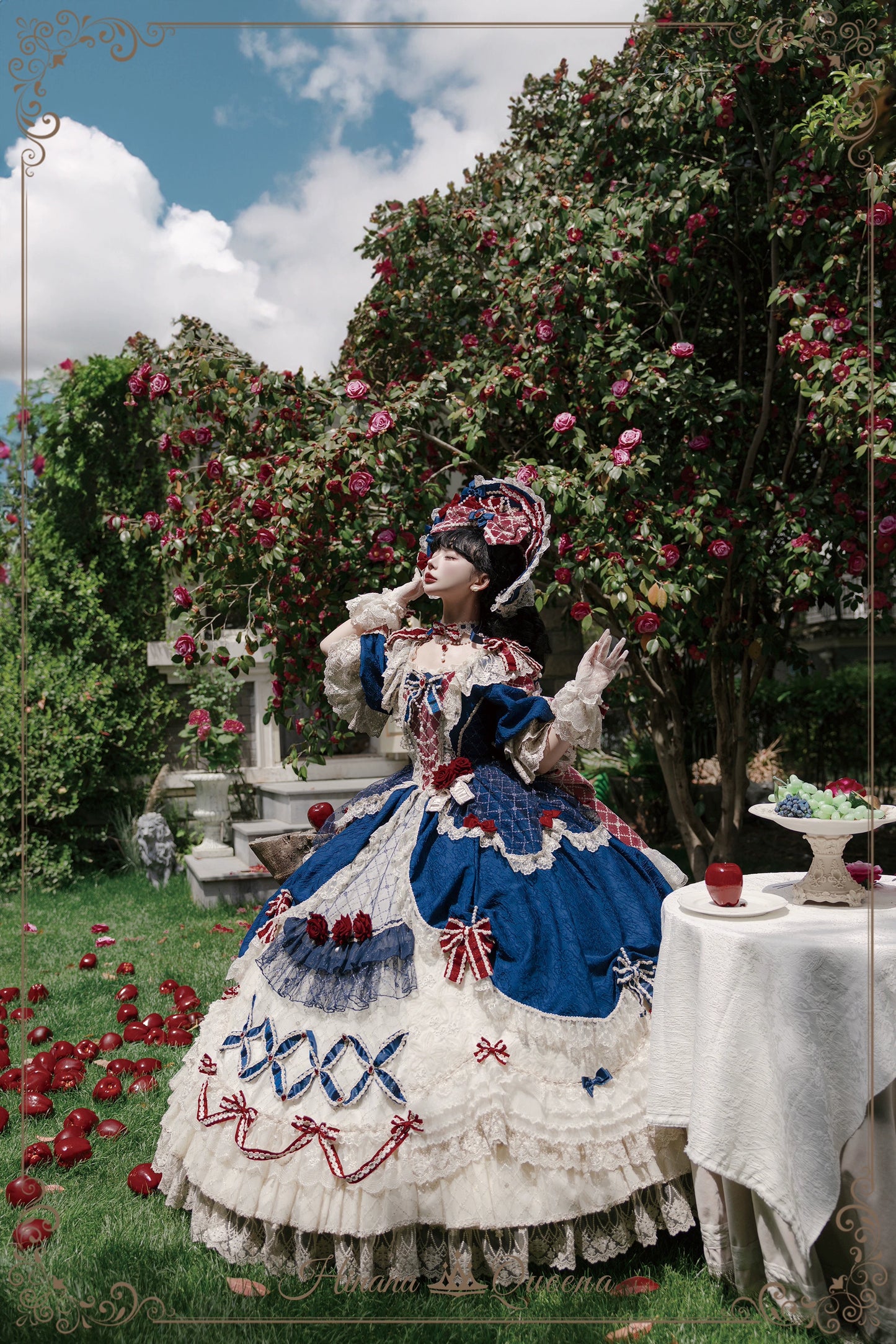 【受注予約6/26まで】Mirror Snow White プリンセスロングドレス・ネイビー