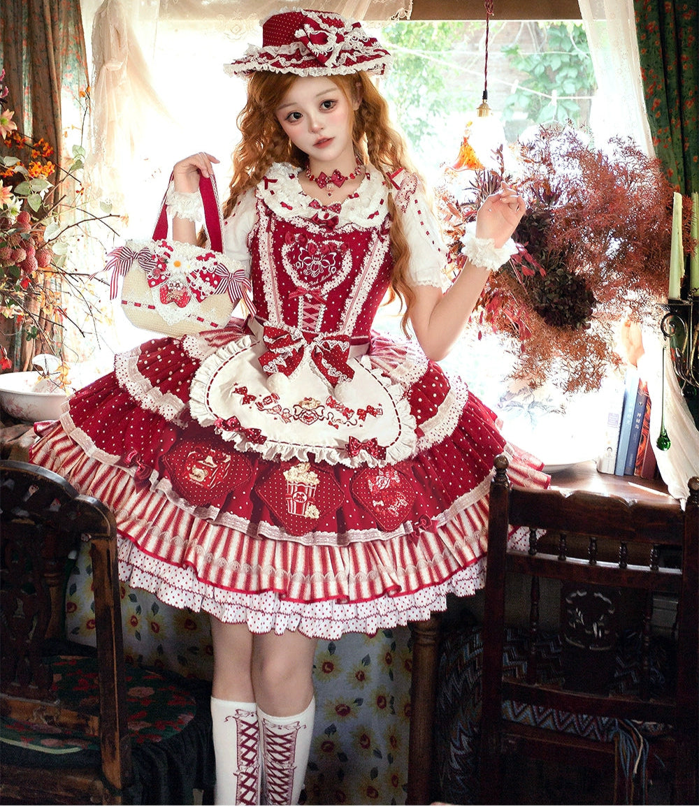 【受注予約5/28まで】Melty Dessert レースとリボンのジャンパースカート