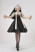 [Resale/Pre-orders until 10/16] Pray on a Moonlight Night Dress, Black x Off-White, Short Length