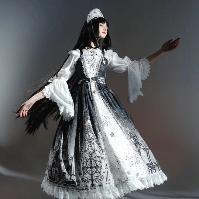 [Sale period ended] Sanctuary Gothic Lolita Print Jumper Skirt