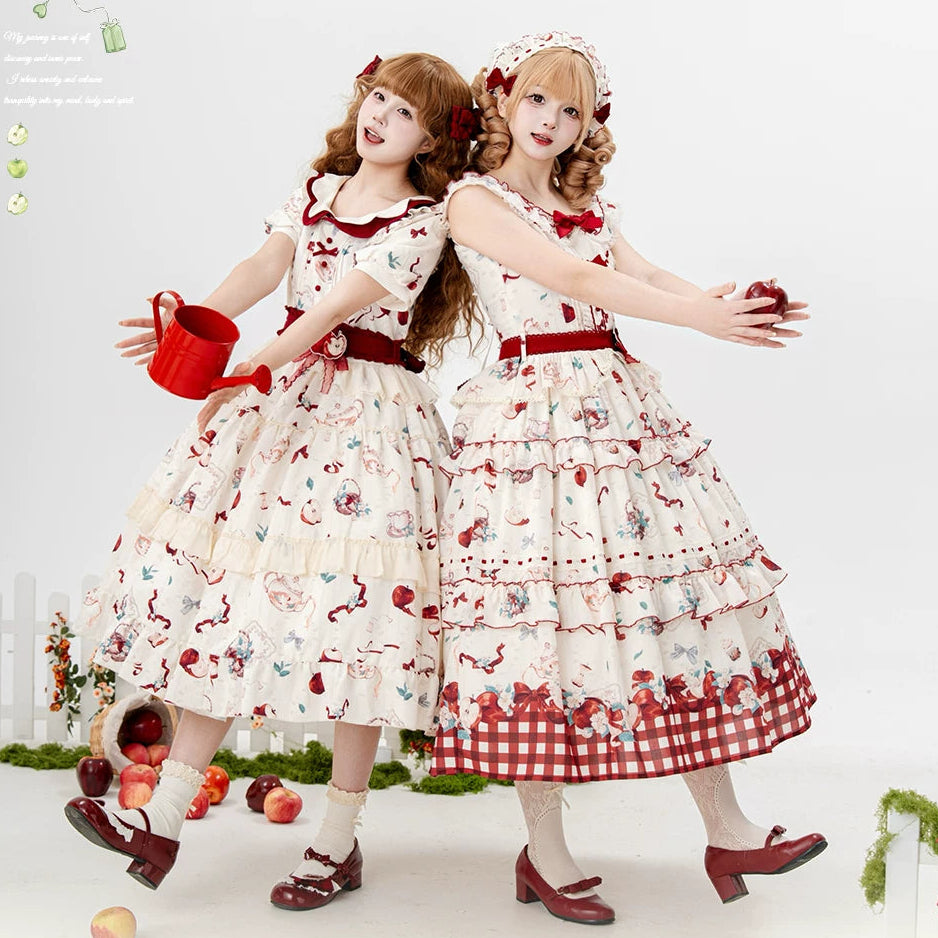 【受注予約9/2まで】Natural Apple Tea ガーデンジャンパースカート・オフホワイト