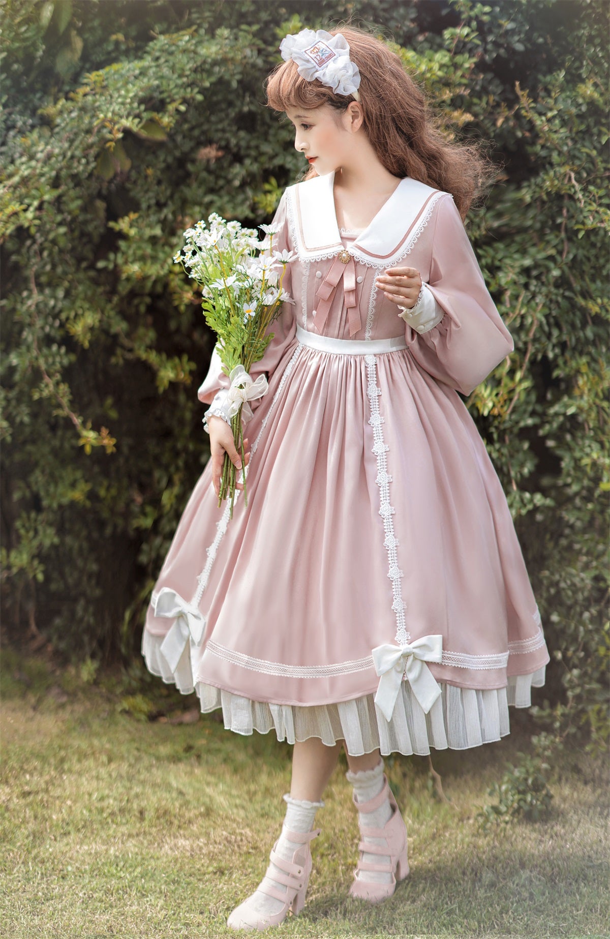 パステルカラーうさ耳セーラー襟ワンピース