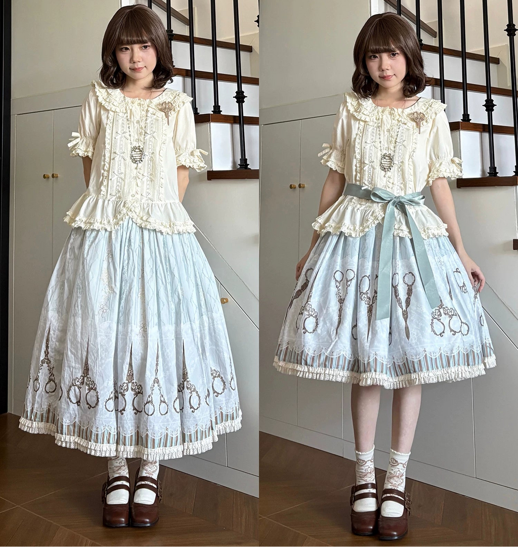 【受注予約8/27まで】Small Scissors プリントスカート・ショート丈