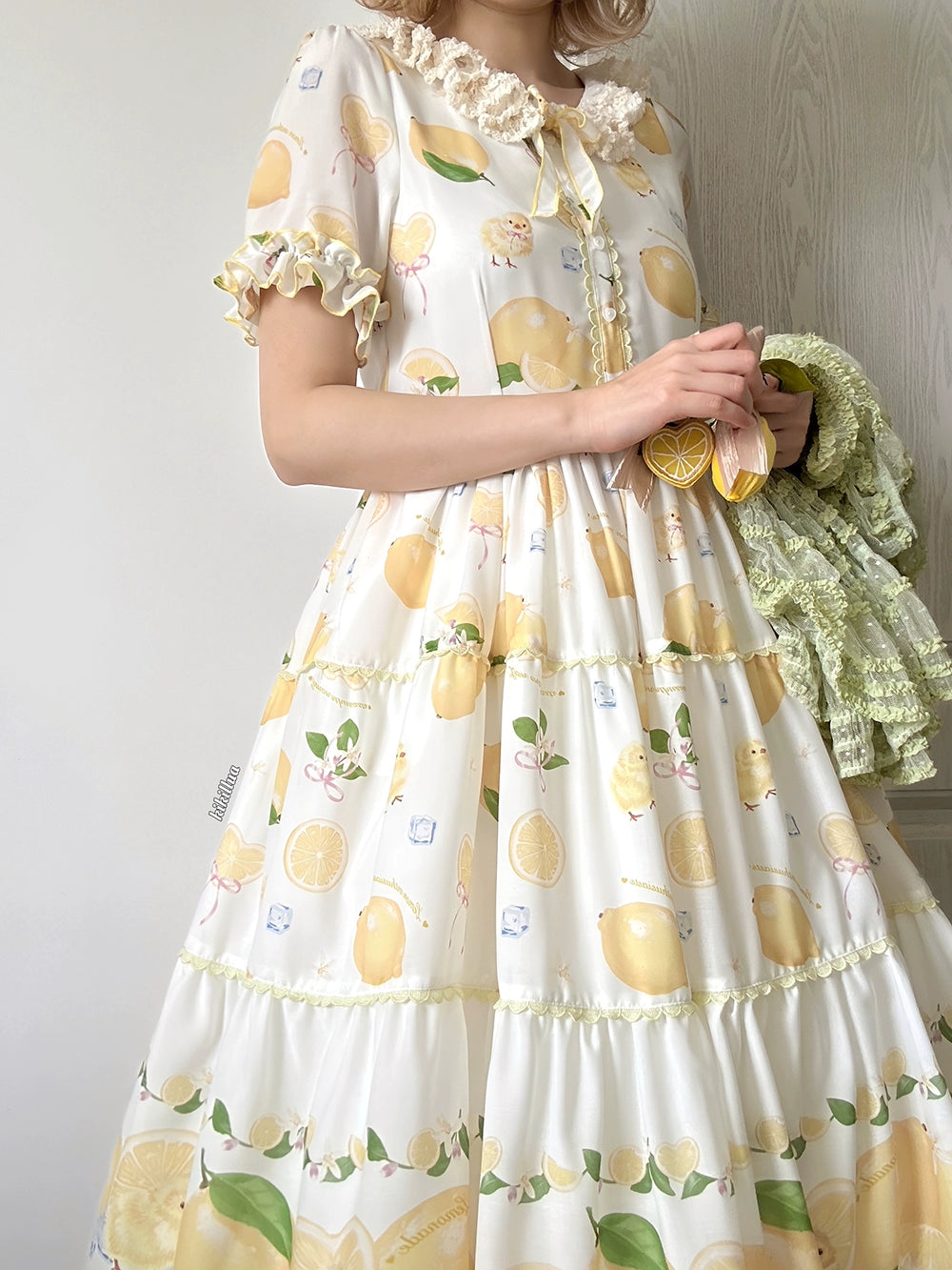 【予約販売】Lemon Sweetie プリント半袖ワンピース・デイリータイプ