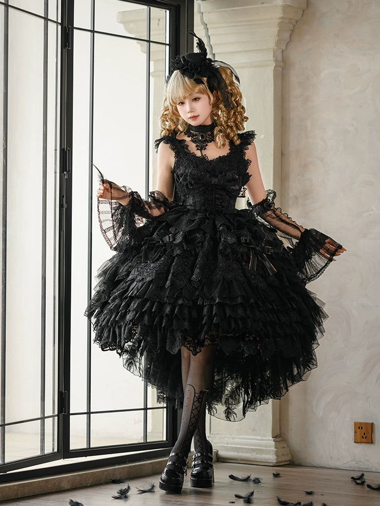 【受注予約6/18まで】Peacock Feather プリンセスドレス・ブラック