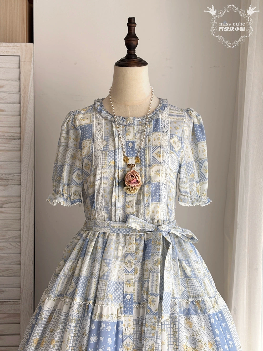 【受注予約7/14まで】Pathwork Garden カントリー風半袖ワンピース