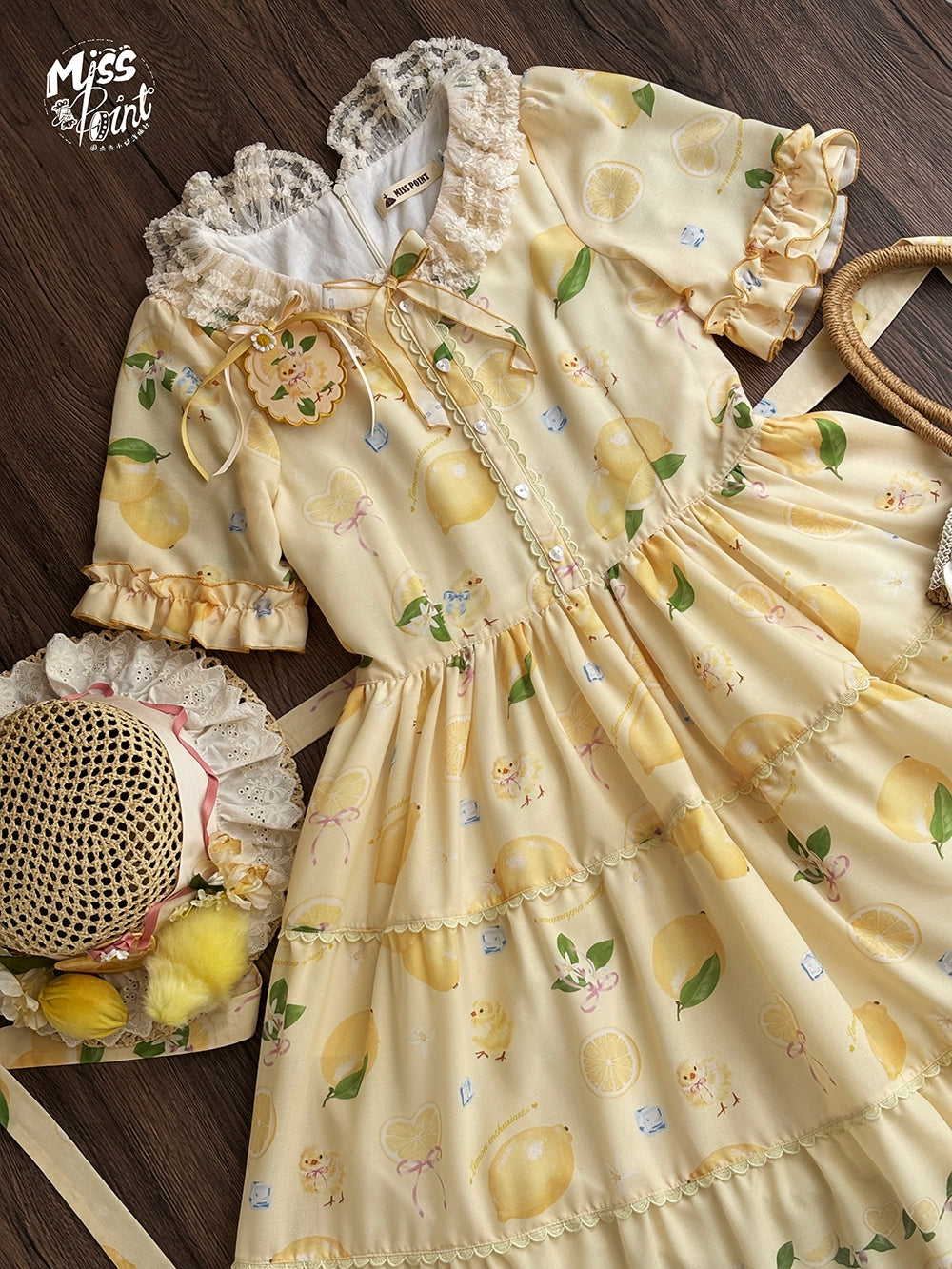 【予約販売】Lemon Sweetie プリント半袖ワンピース・デイリータイプ