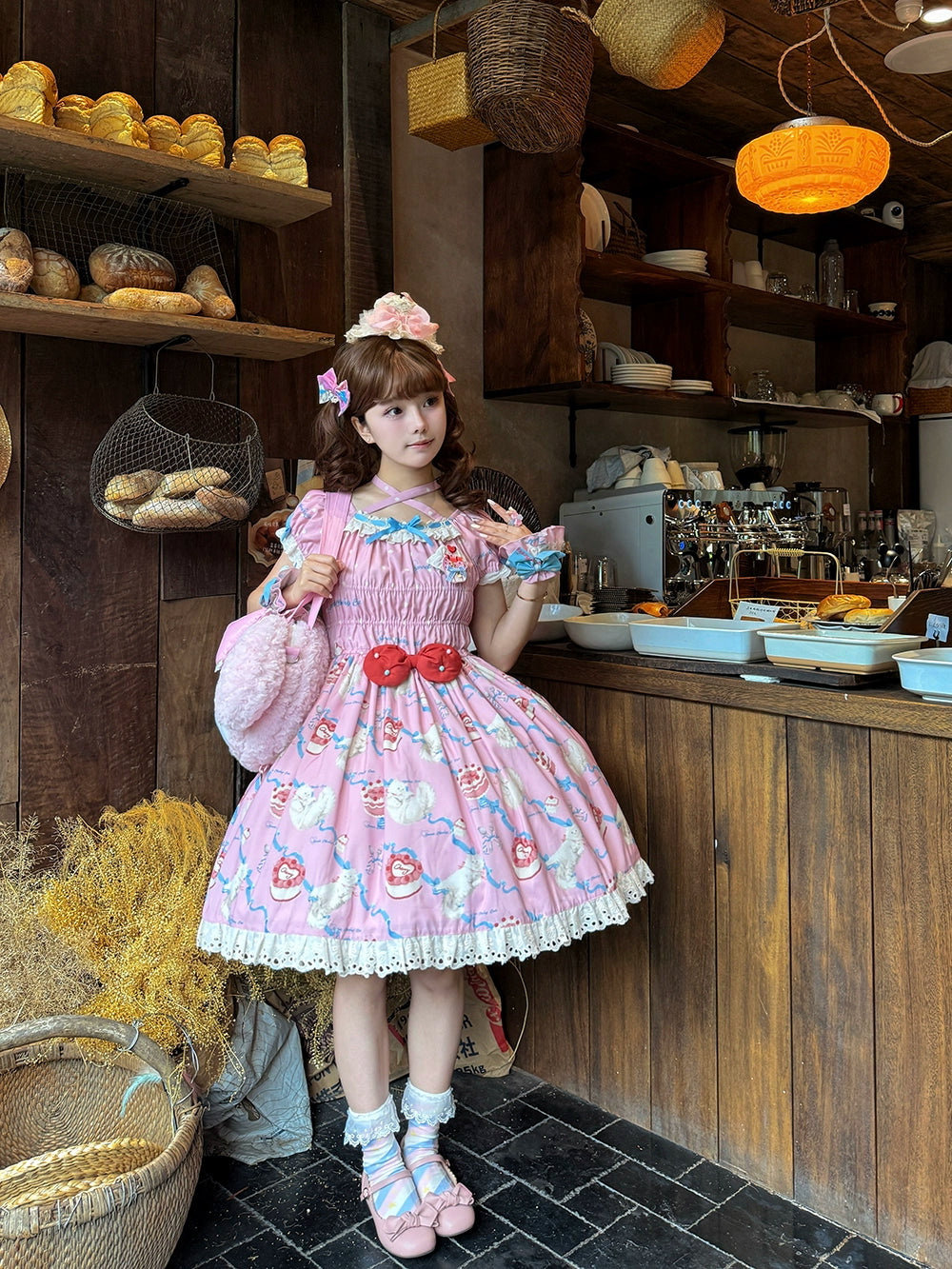 【 予約販売】Sweet Cherry Cat ワンピース