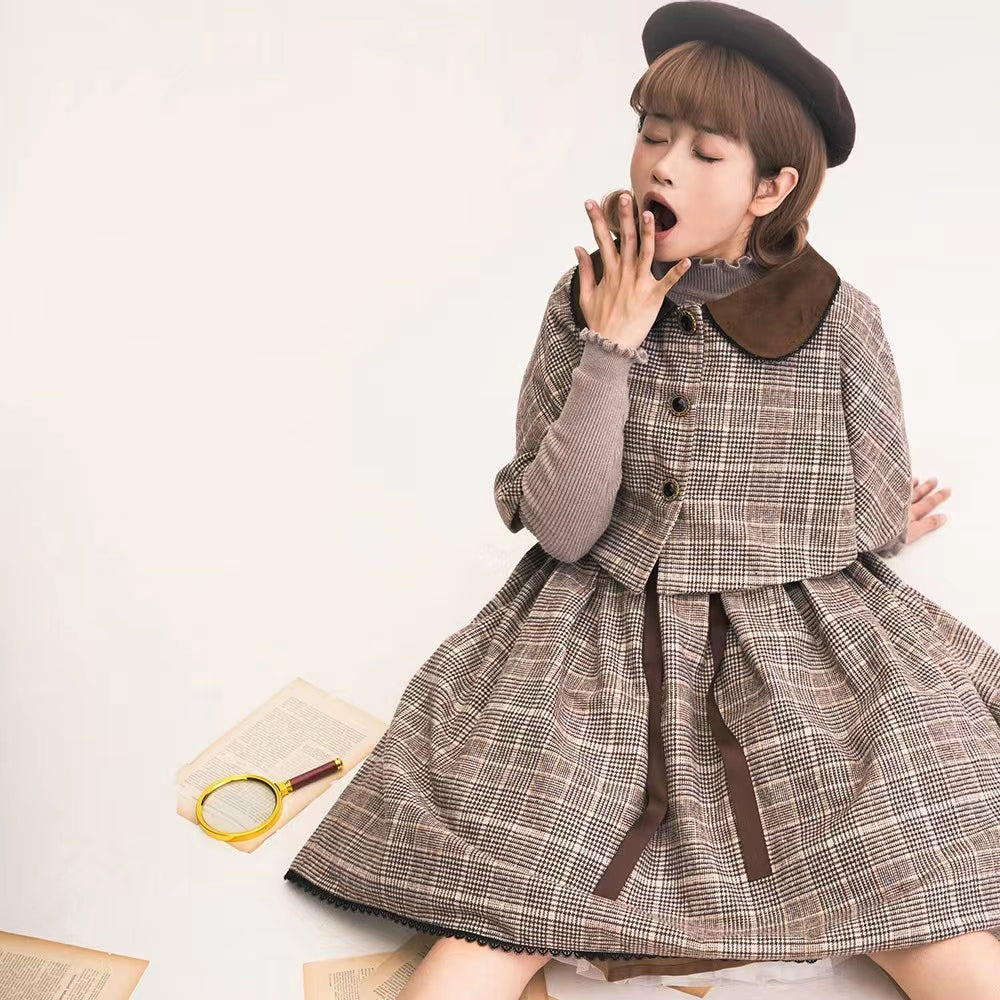 Earl Gray checked cloak