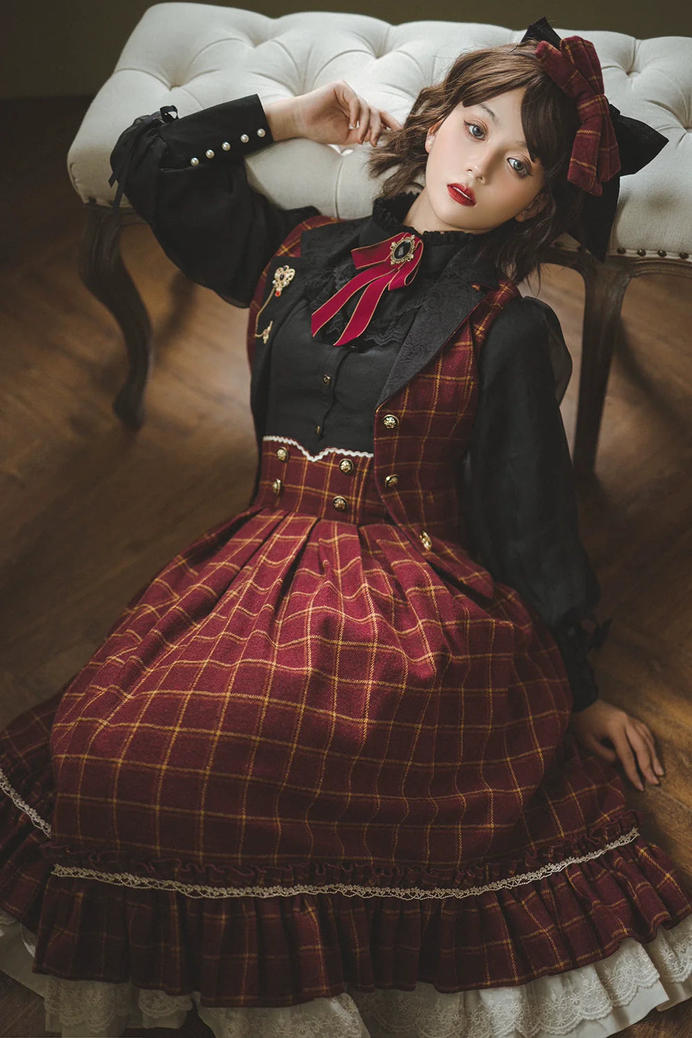 [Pre-order] British Classical Lolita Warm Check Vest