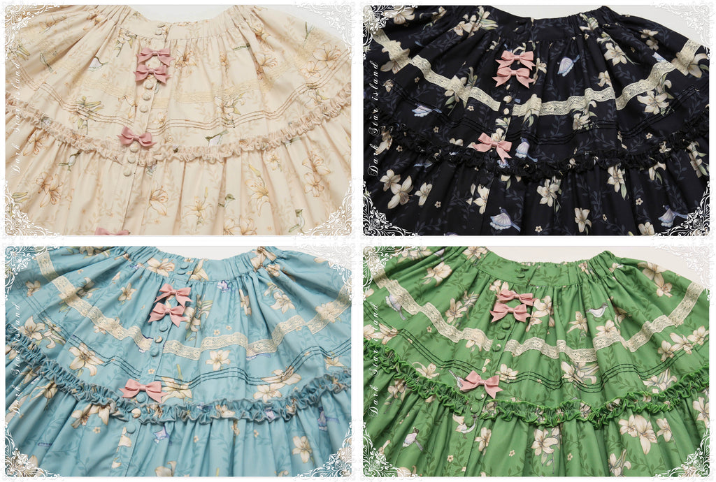 Lily and Wind Classical Print Skirt and Top