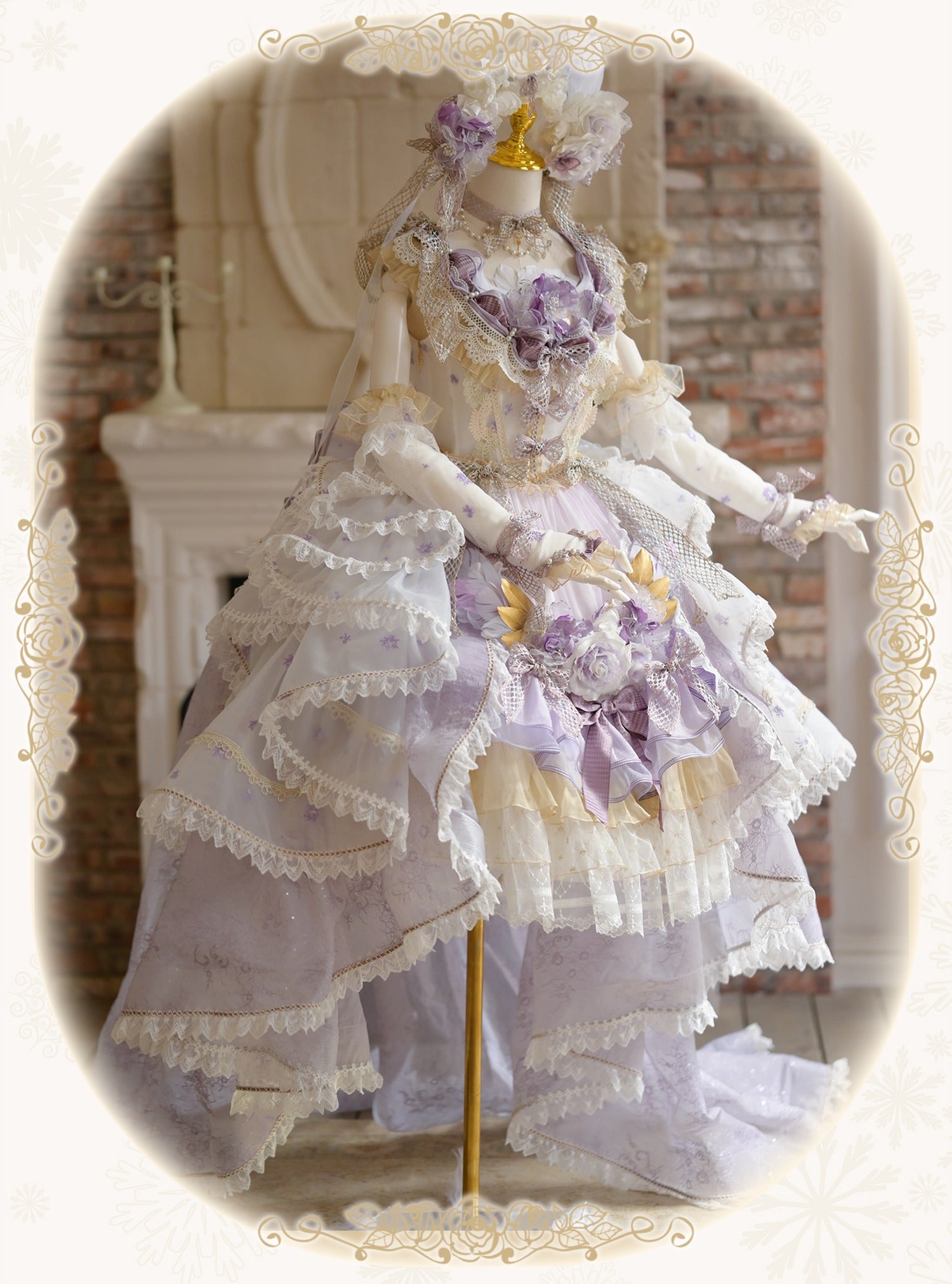 【受注予約8/13まで】Snow Rose Princess トレーン付きドレス・パープル